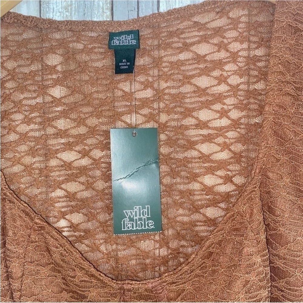 NWT Wild Fable Brown Lace Bustier Top - Picture 6 of 6